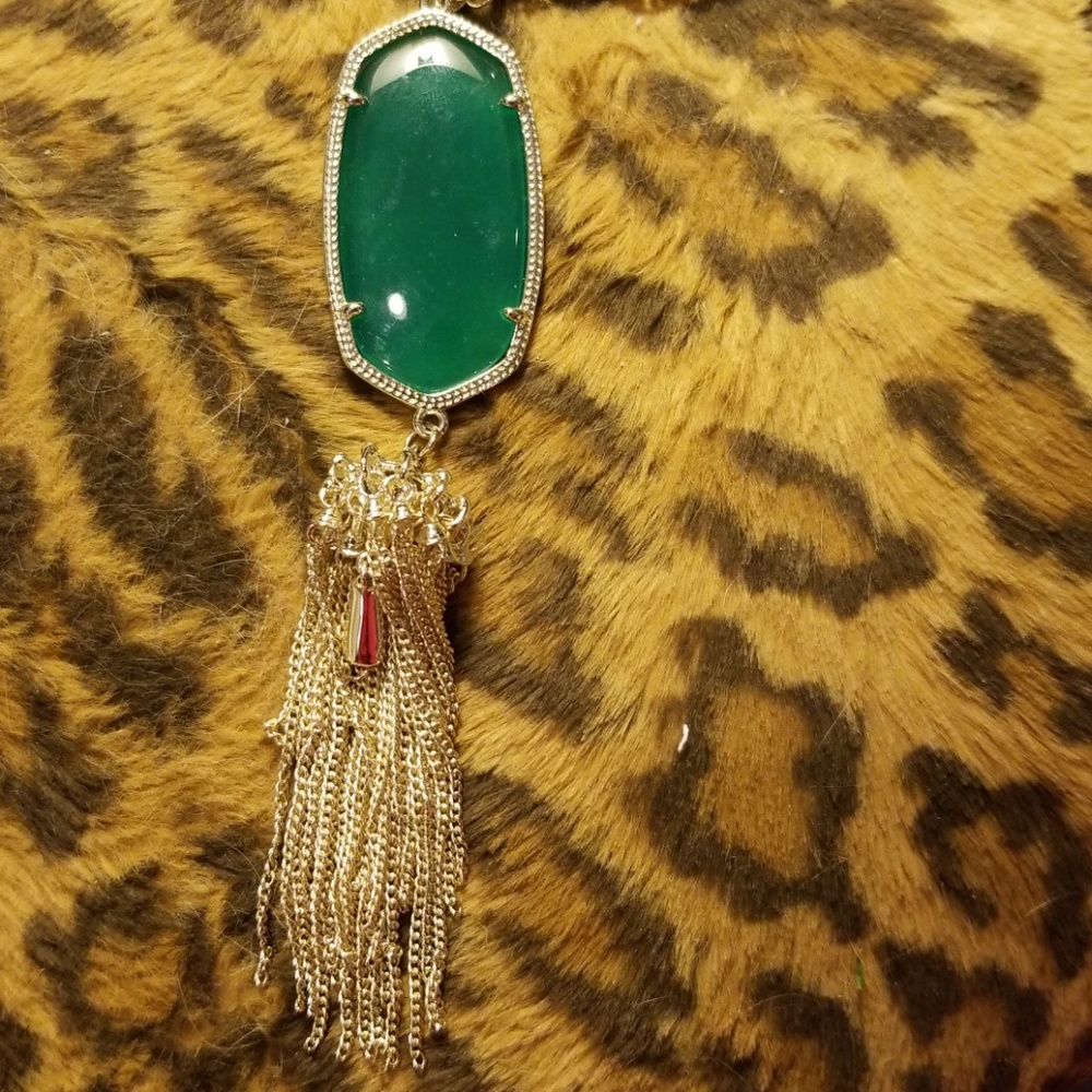 TRADING!!!KENDRA SCOTT GREEN RAYNE NECKLACE - Picture 1 of 5